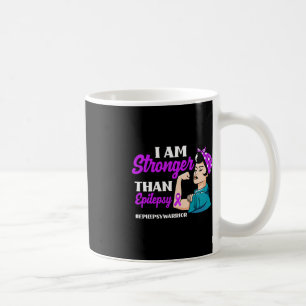 I Am Stronger Than Epilepsy Warrior Epilepsy Aware Coffee Mug
