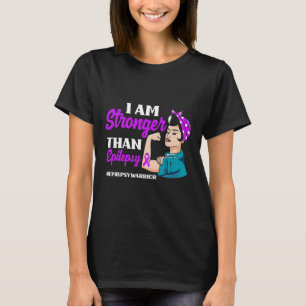 I Am Stronger Than Epilepsy Warrior Epilepsy Aware T-Shirt