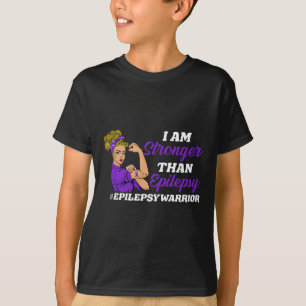 I Am Stronger Than Epilepsy Warrior Epilepsy Aware T-Shirt