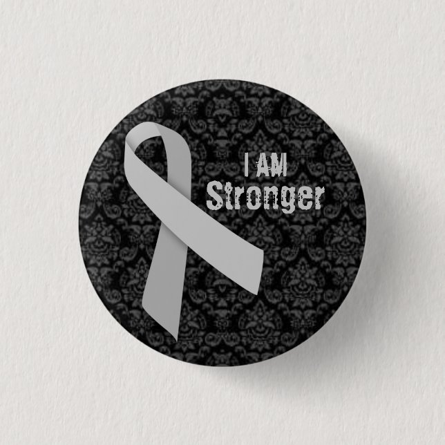I am stronger than MS 1 Inch Round Button (Front)