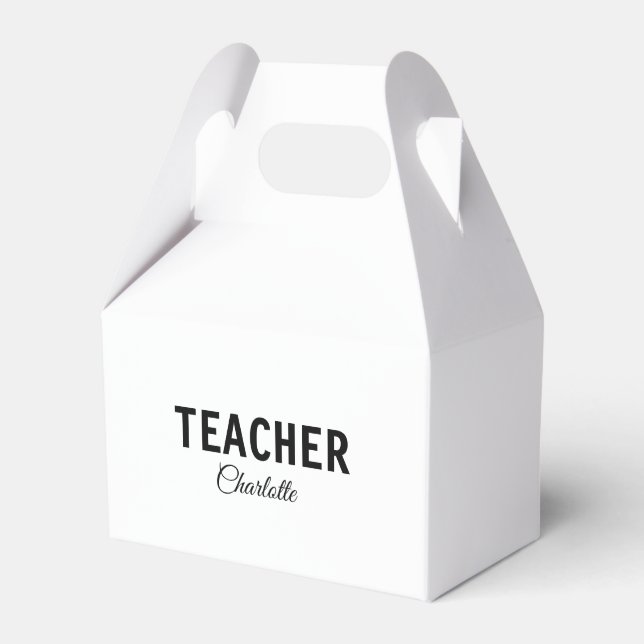 I am teacher school Collegeadd your name text simp Favor Box (Front Side)