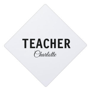 I am teacher school Collegeadd your name text simp Graduation Cap Topper