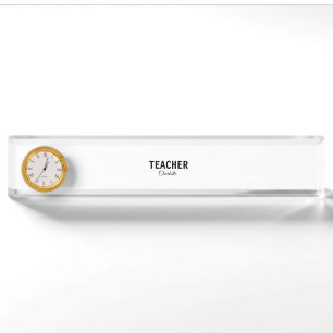 I am teacher school Collegeadd your name text simp Nameplate