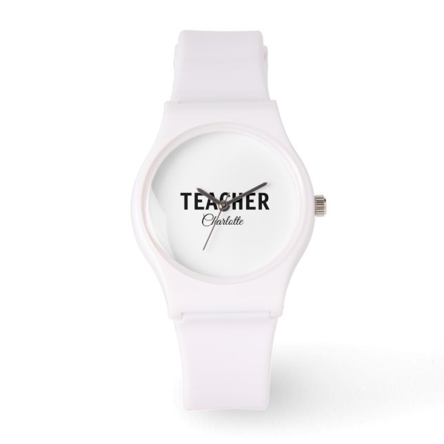 I am teacher school Collegeadd your name text simp Watch (Front)