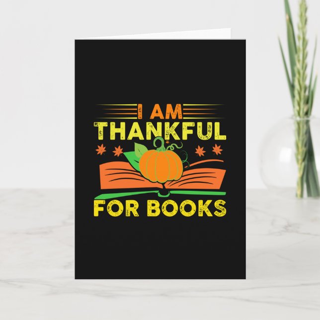 I Am Thankful for Books Card (Front)