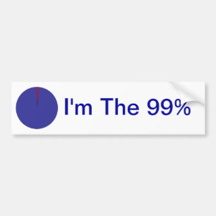 I Am The 99% Pie Chart Bumper Sticker