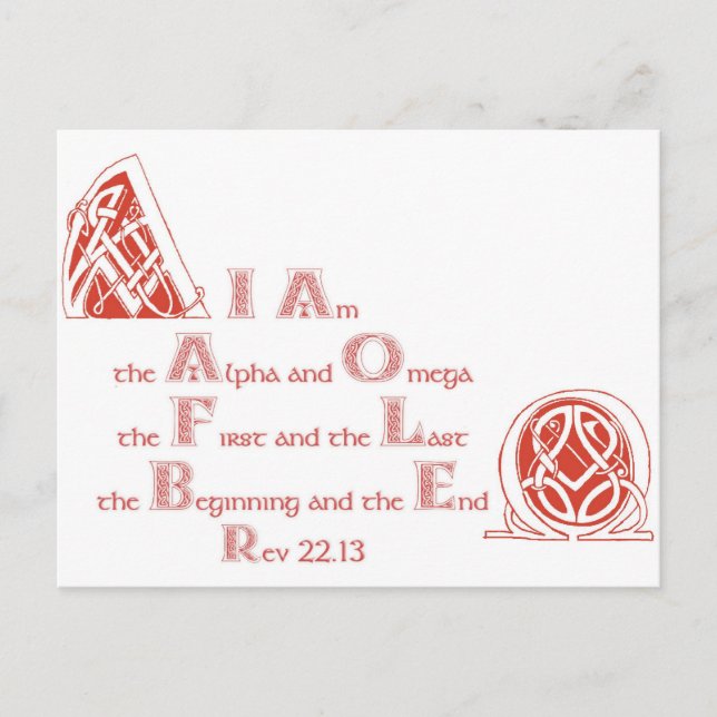 I am the Alpha and Omega Postcard (Front)
