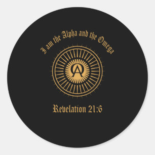 I Am The Alpha And Omega Revelation Bible Proverbs Classic Round Sticker
