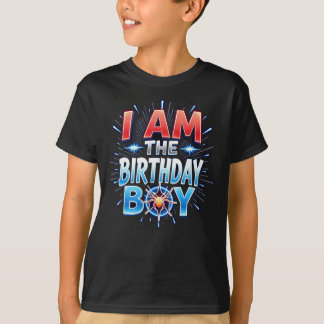 I Am The Birthday Boy Shirt–Fun Spider Web Design T-Shirt