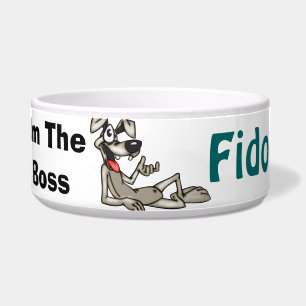 I Am The Boss Customized Dog Bowls