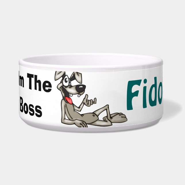 I Am The Boss Customized Dog Bowls (Front)