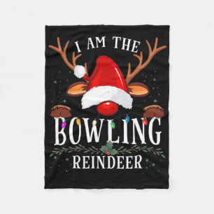 I Am The Bowling Reindeer Christmas Family Fleece Blanket