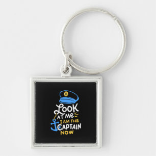 I Am The Captain Now Boating Captain Gift Keychain