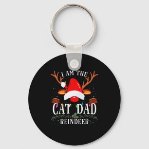 I Am The Cat Dad Reindeer Christmas Family  Keychain