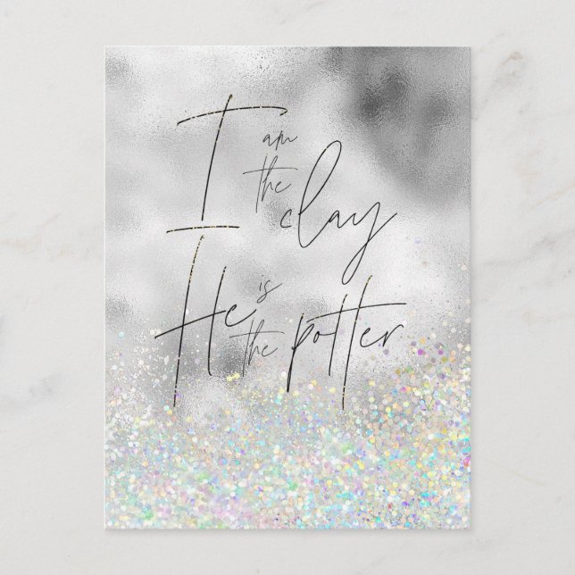 I am the clay; He is the Potter Christian Postcard (Front)