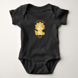 I Am The Cutest Yellow Dinosaur Personalized Baby Bodysuit