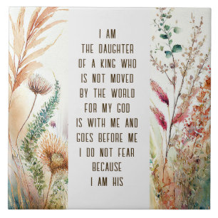 I am the daughter of a King Christian Faith Quote Tile
