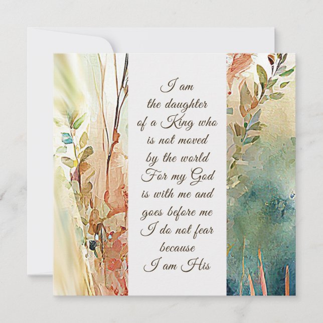 I am the daughter of a King Christian Quote Card (Front)