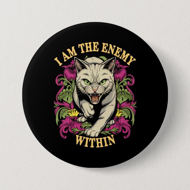I Am The Enemy Within Harris Walz 2024 3 Inch Round Button (Front)