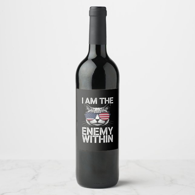 I Am The Enemy Within Kamala Harris 2024  Wine Label (Front)