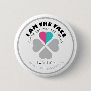 I AM THE FACE Pink and Blue Button
