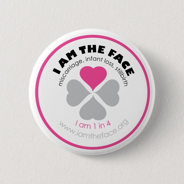 I AM THE FACE Pink Button (Front)