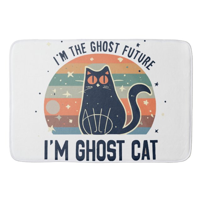 I AM THE GHOST FUTURE, GHOST CAT  BATH MAT (Front)