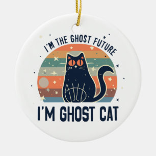I AM THE GHOST FUTURE, GHOST CAT CERAMIC ORNAMENT