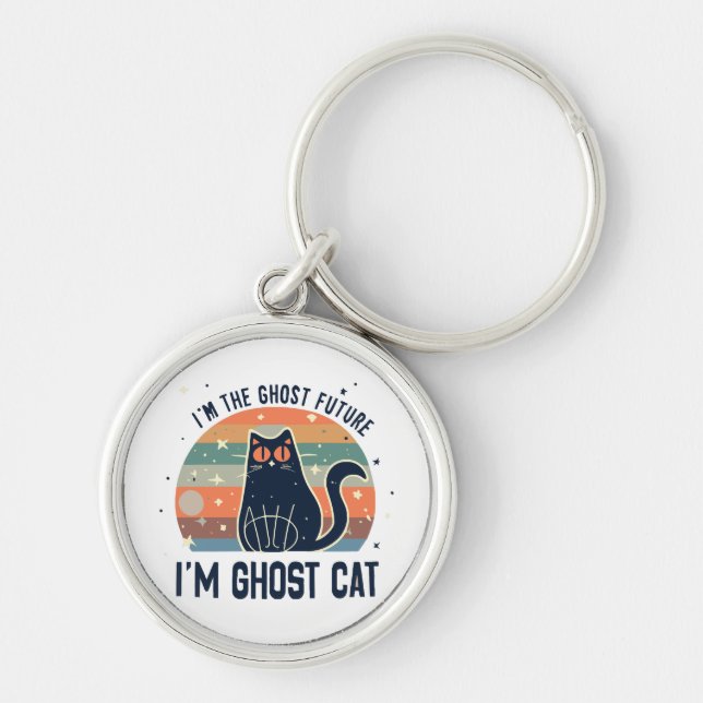 I AM THE GHOST FUTURE, GHOST CAT  KEYCHAIN (Front)