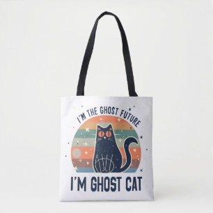 I AM THE GHOST FUTURE, GHOST CAT TOTE BAG