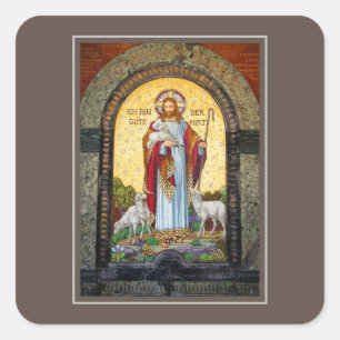 "I AM THE GOOD SHEPHERD" John 10:11 Mosaic Art Square Sticker