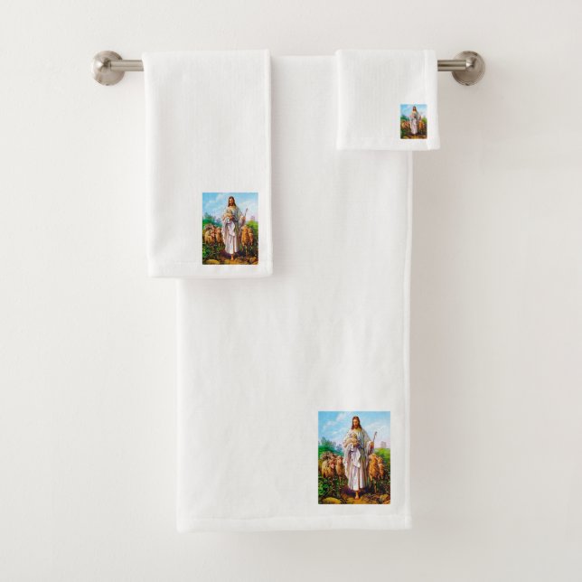 I Am the Good Shepherd John 10:7-21 Bath Towel Set (Insitu)