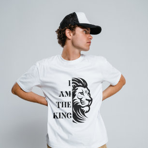 I am the King   Cool Lion Face Typography  T-Shirt