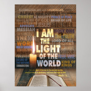 I am the Light of the World  - John 8:12  Poster