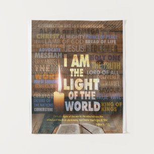 I am the Light of the World  - John 8:12  Tapestry
