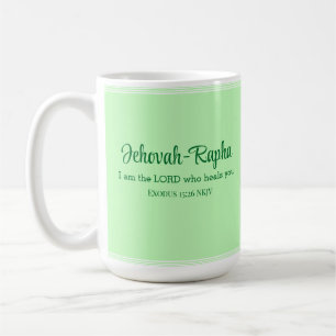I am the Lord Who Heals You Bible Verse Mint Green Coffee Mug