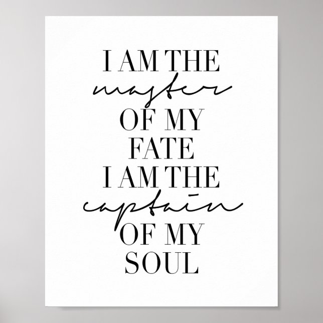 I Am the Master of My Fate. I Am the Captain of My Poster (Front)
