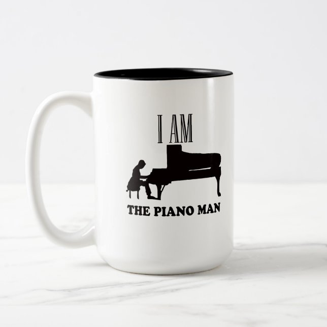 I AM THE PIANO MAN Two-Tone COFFEE MUG (Left)