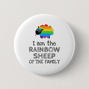 I am the RAINBOW SHEEP of the family 2 Inch Round Button