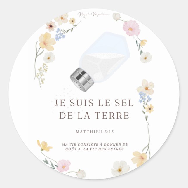 "I am the salt of the Earth" stickers (Front)