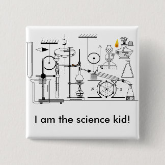 I am the science kid! 2 inch square button