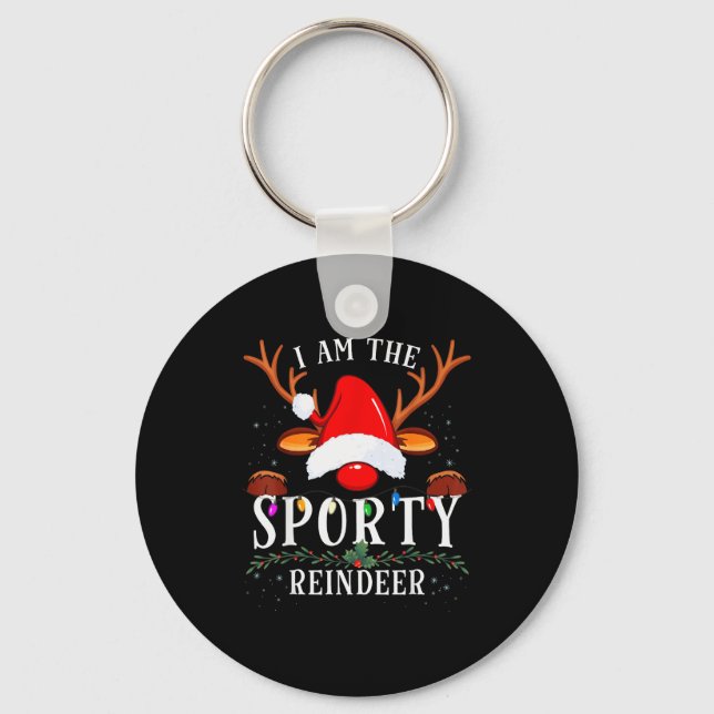 I Am The Srty Reindeer Christmas Family  Keychain (Front)