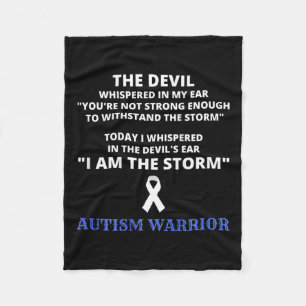 I Am The Storm Autism Warrior Autism Awareness 1  Fleece Blanket
