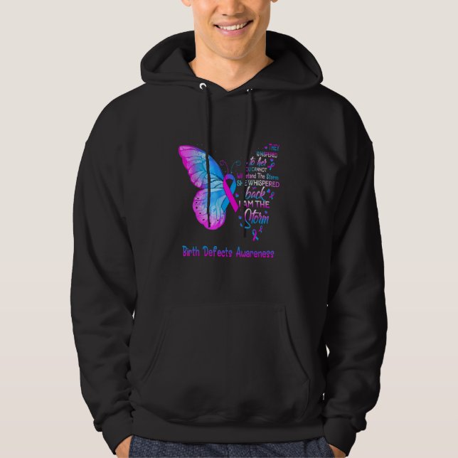 I Am The Storm Birth Defects Awareness Butterfly Hoodie (Front)