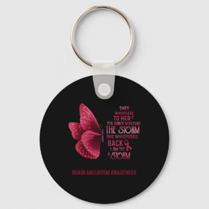 I Am The Storm Brain Aneurysm Awareness Butterfly Keychain