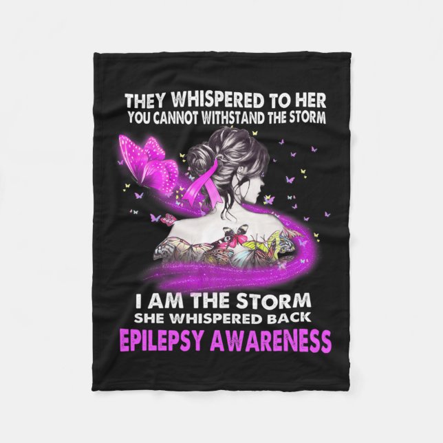 I Am The Storm Epilepsy Awareness  Fleece Blanket (Front)