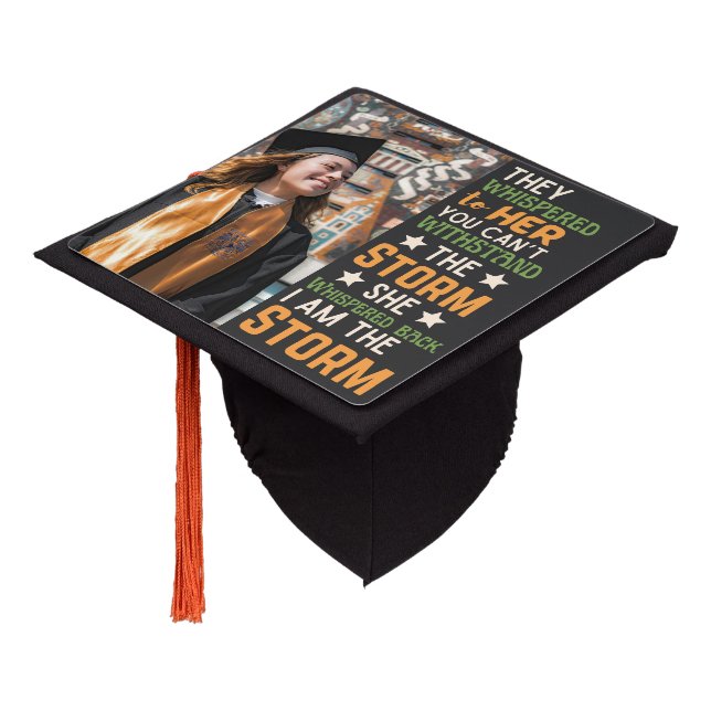 I Am The Storm Graduation Strong Woman Art Graduation Cap Topper (Angled)