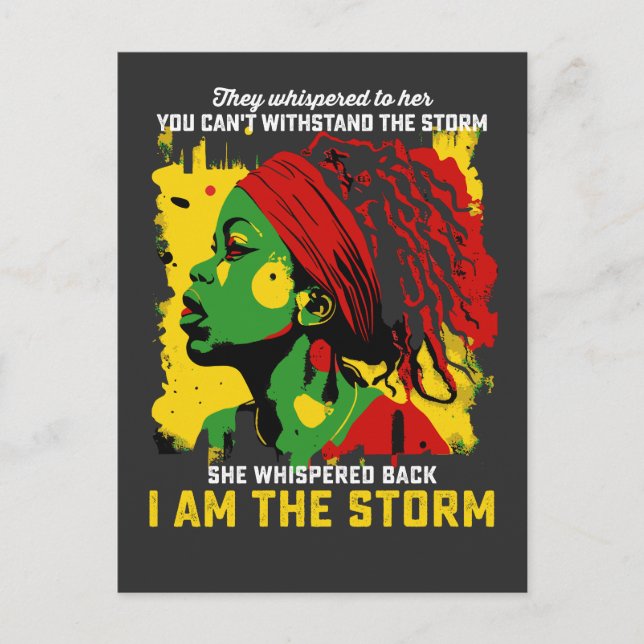 I Am The Storm Juneteenth They Whispered To Her Invitation Postcard (Front)