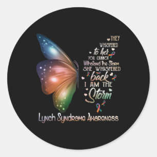 I Am The Storm Lynch Syndrome Awareness Butterfly  Classic Round Sticker