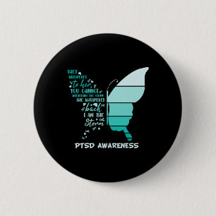 I Am The Storm Ptsd Stress Awareness Ribbon Butter 2 Inch Round Button